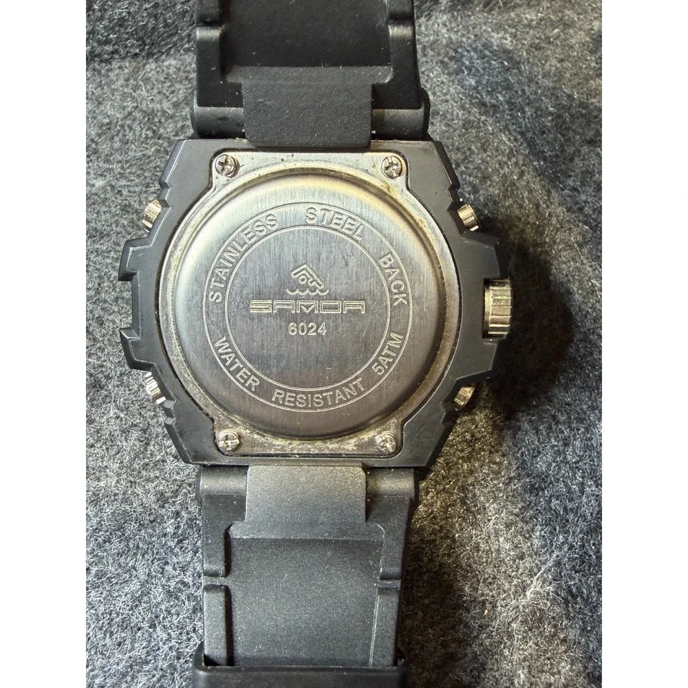 Samoa 6024 Mens Ana-Digi Sport Watch 45mm Gold Black Tactical Military Athletic
